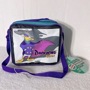 Vintage Darkwing Duck Insulated Lunch Bag Lunchbox  with Original Yellow Thermos